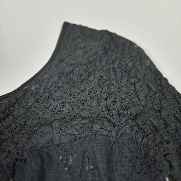 Free People Black Magic Lace Knit High-Low Boho Tunic Dress - Size Small - Picture 6 of 9